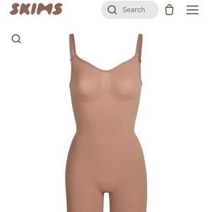 Skims Sienna Mid Thigh Sculpting Bodysuit with Open Gusset